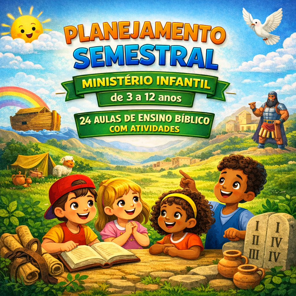 Planejamento de aulas semestral (1ªsemestre) Ministério Infantil 3 a 12 anos com atividades