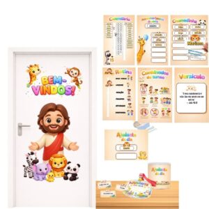 kit sala Ministério Infantil Tema Animais