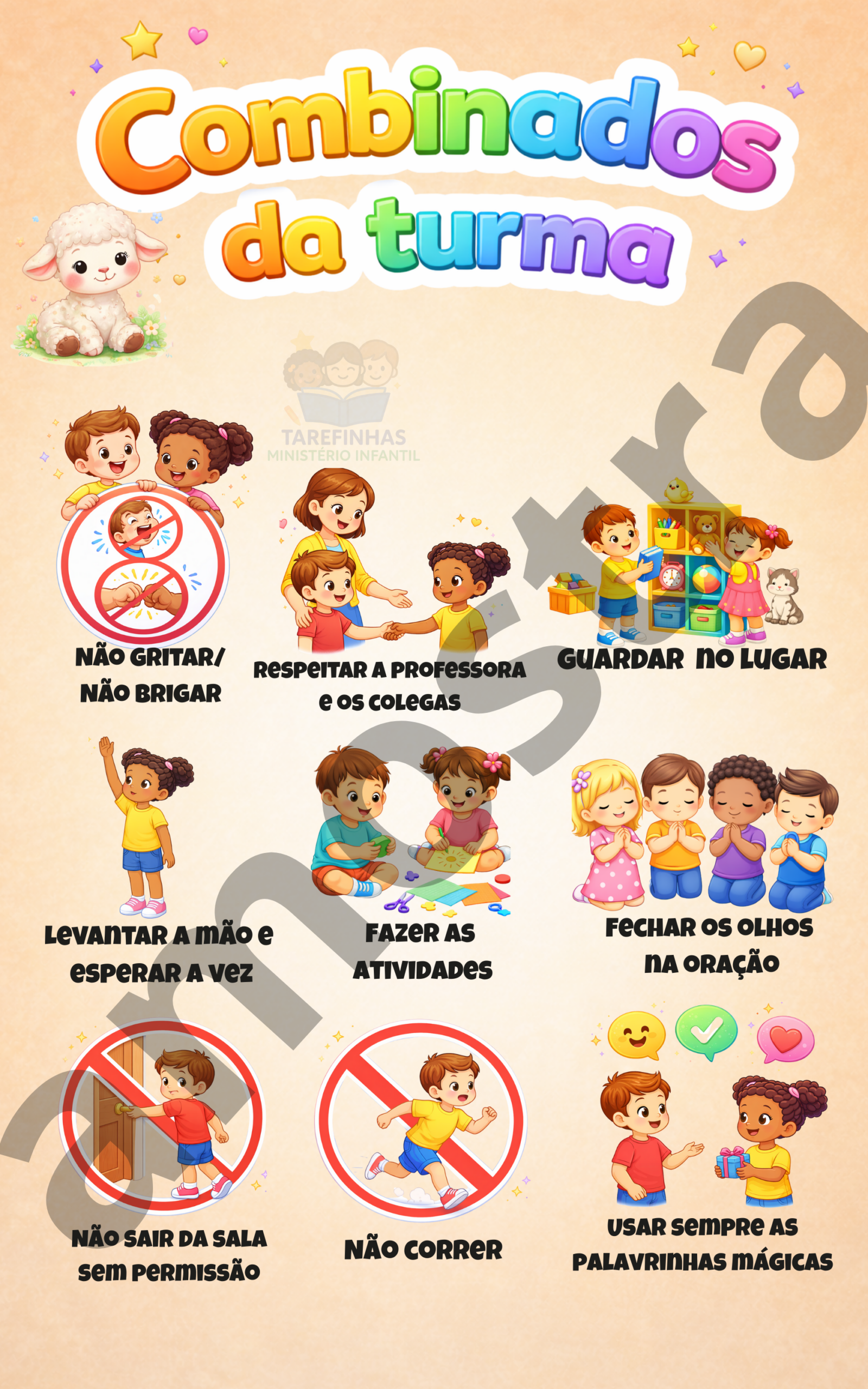 kit sala Ministério Infantil Tema Animais - Imagem 2