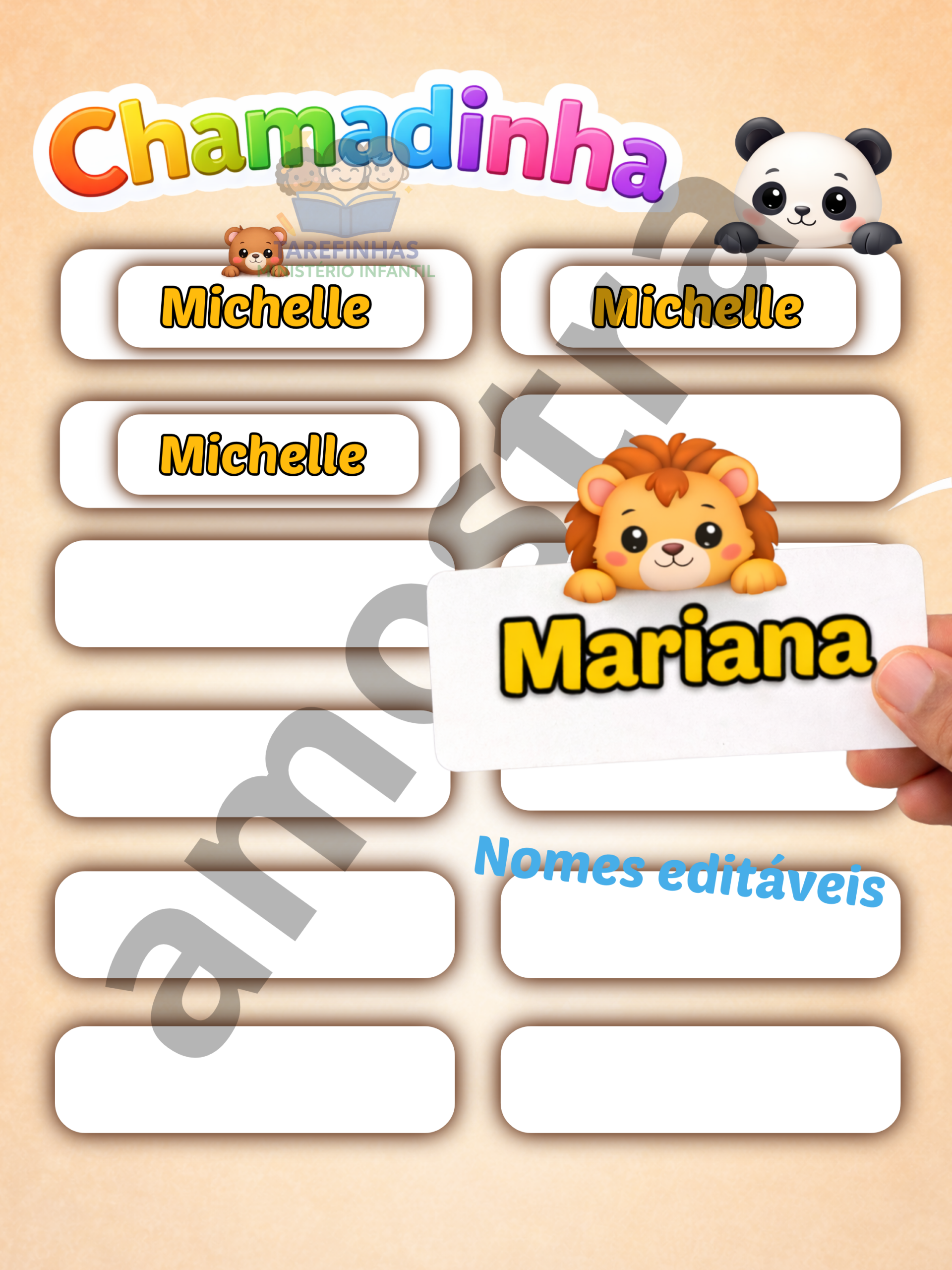 kit sala Ministério Infantil Tema Animais - Imagem 6