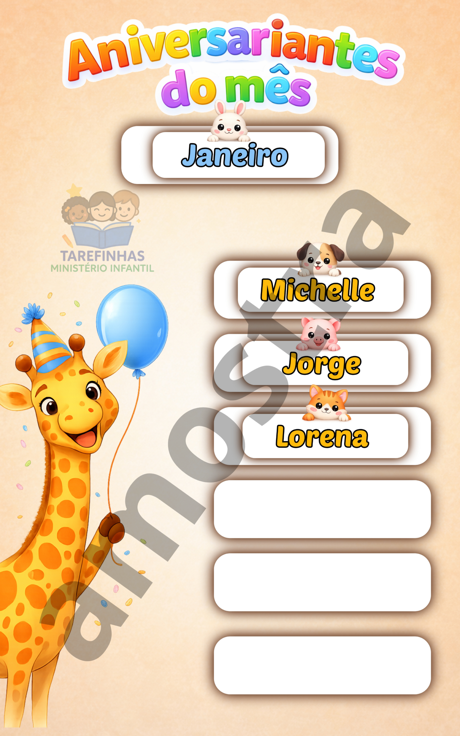 kit sala Ministério Infantil Tema Animais - Imagem 5