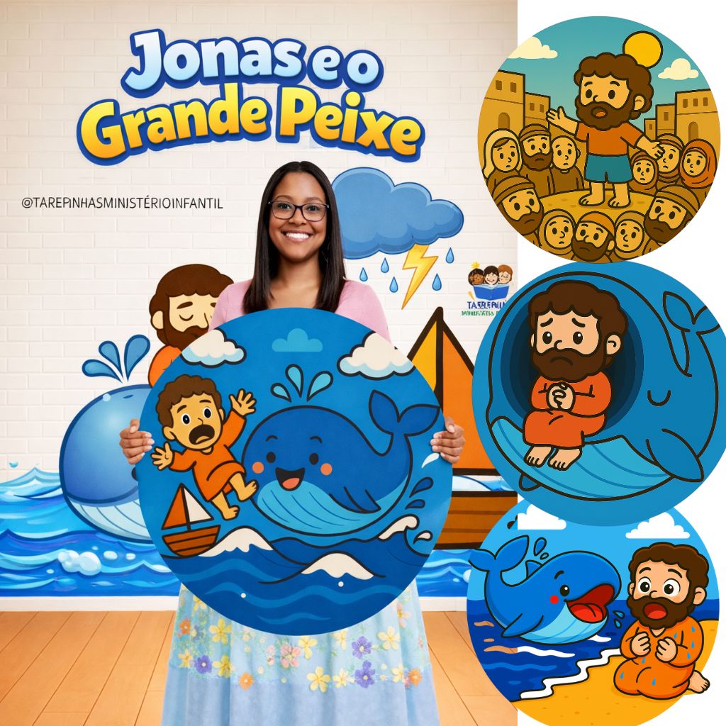 Kit visual plano de aula música Jonas e o Grande Peixe