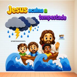 Cenário Painel digital  Jesus Acalma a tempestade