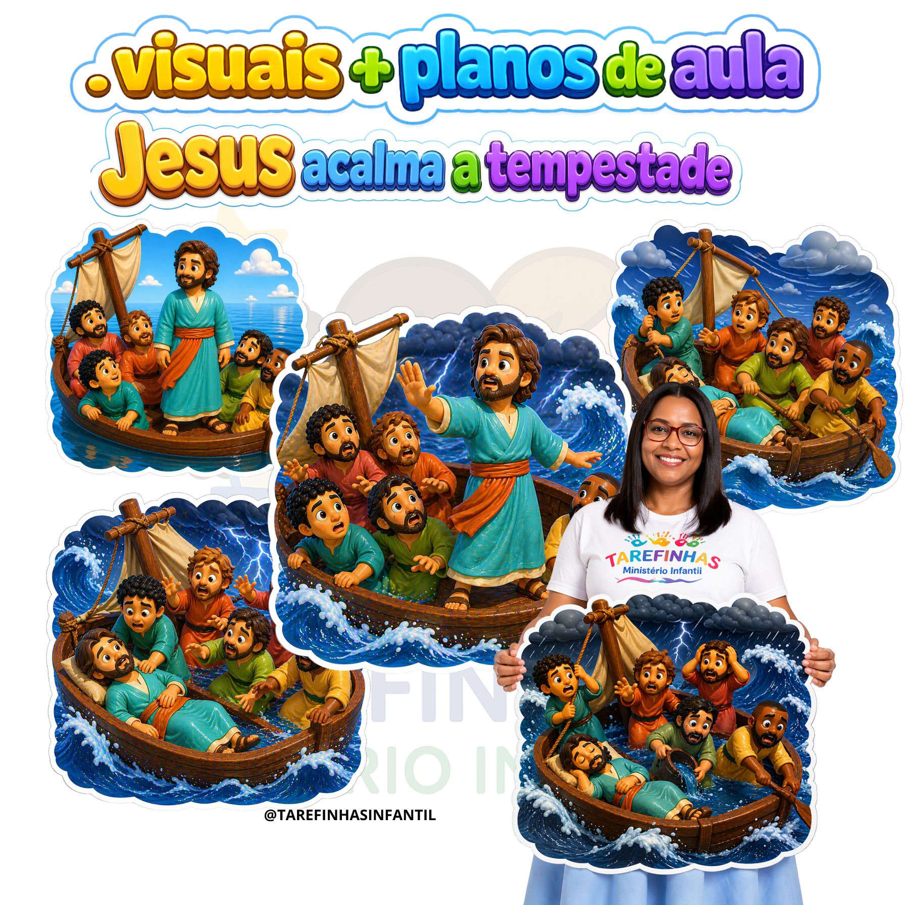 Visuais + Plano de Aula — Jesus Acalma a Tempestade