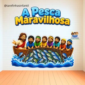 Cenário Painel digital para imprimir A Pesca Maravilhosa