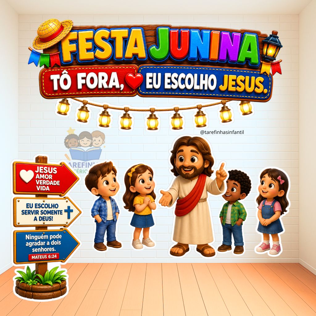 CENÁRIO PAINEL FESTA JUNINA 1 TÔ FORA — EU ESCOLHO JESUS