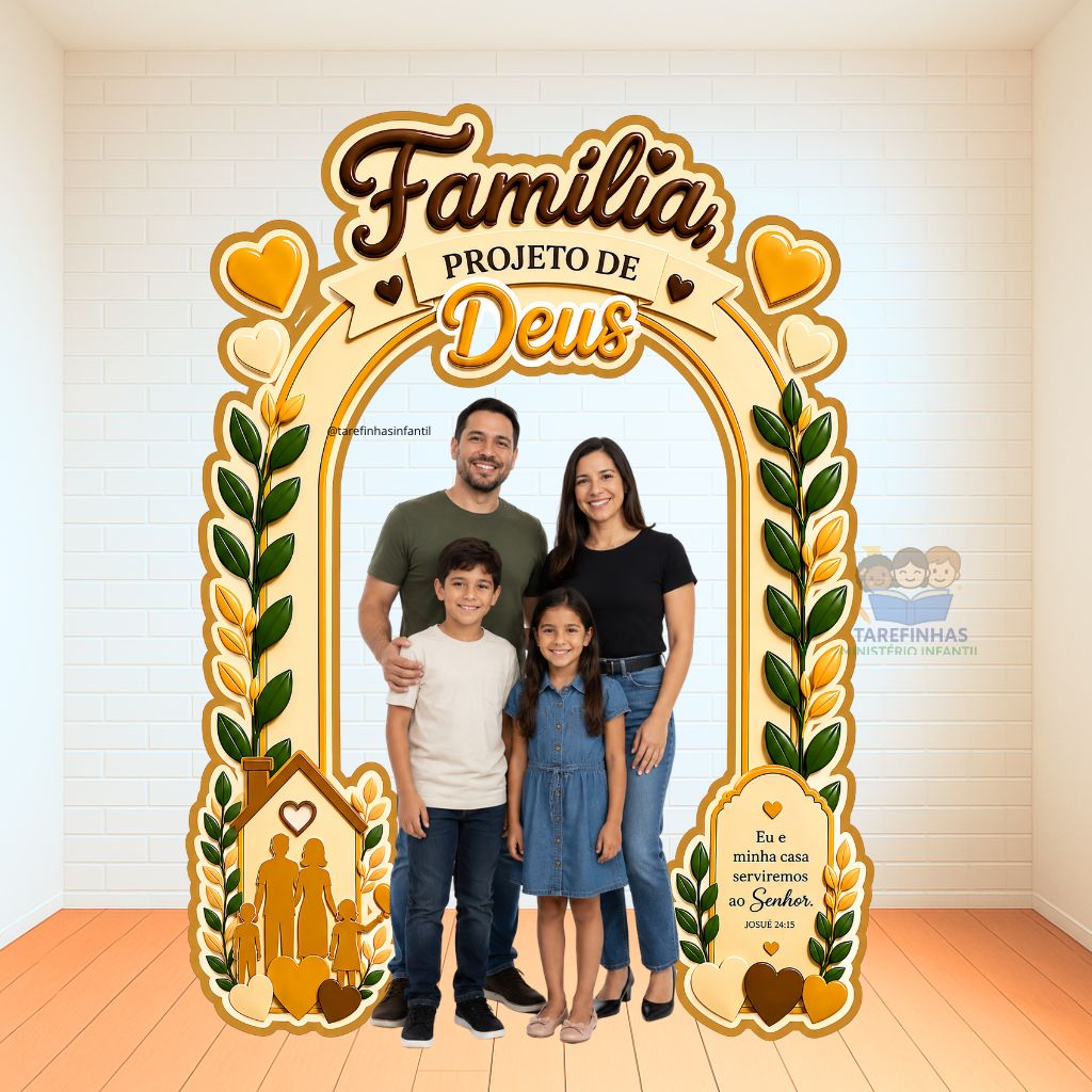 Painel Totem Clean Minha família projeto de Deus