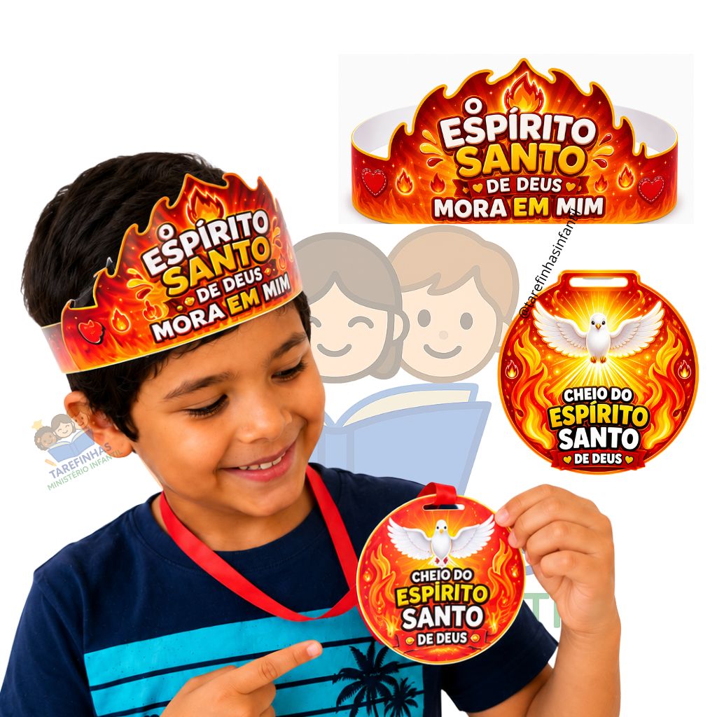VISEIRA E MEDALHA CHEIOS DO ESPÍRITO SANTO PARA IMPRIMIR
