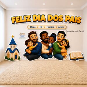 Cenário digital gigante de parede Feliz dia dos Pais