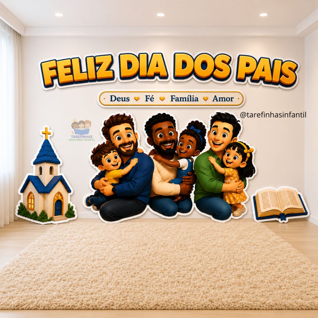 Cenário digital gigante de parede Feliz dia dos Pais